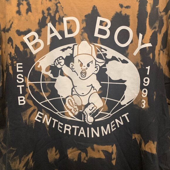 Bad Boy Entertainment Men's Brown and Black Logo Short Sleeve T-Shirt Large EUC - Picture 2 of 4
